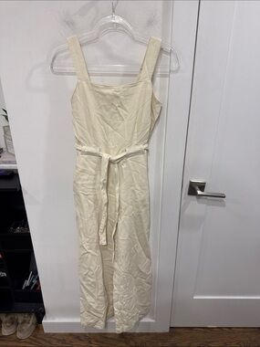Velvet Heart Cream Tie-Waist Jumpsuit